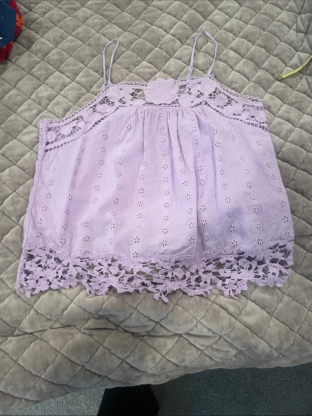 Sundance Lavender Crochet-Trim Spaghetti Strap Camisole